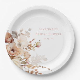 Assiettes En Carton Élégantes Pétales et Prosecco Fleurs Mariage Showe