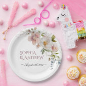 Assiettes En Carton Élégantes Plaques de papier Mariage Fleur sauvage (Fête)