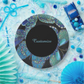 Assiettes En Carton Élégantes plaques de papier Motif papillon Turquoi (Fête)