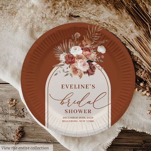 Assiettes En Carton Élégantes Plaques en papier en terre cuite Pampas