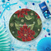 Assiettes En Carton Élégantes Plaques en papier Poinsettia de Noël (Fête)