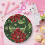 Assiettes En Carton Élégantes Plaques en papier Poinsettia de Noël (Fête)