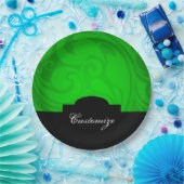 Assiettes En Carton Élégantes Plaques personnalisées en papier noir et (Fête)