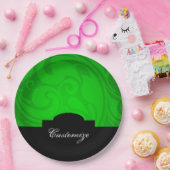 Assiettes En Carton Élégantes Plaques personnalisées en papier noir et (Fête)