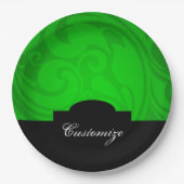 Assiettes En Carton Élégantes Plaques personnalisées en papier noir et (Devant)