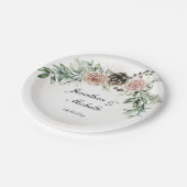 Assiettes En Carton Élégantes roses roses vintage verdure (Angle)