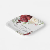 Assiettes En Carton Élégantes serviettes mariages de automne bordeaux (Angulaire)