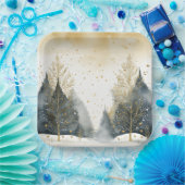 Assiettes En Carton Élégants arbres de vacances (Fête)