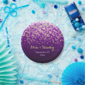 Assiettes En Carton Élégants feux étincelants en violet mariage modern (Fête)