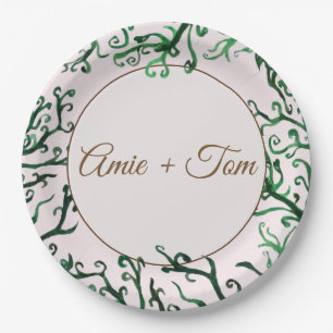 Assiettes En Carton Éléments botaniques, Plaques de papier Mariage sur