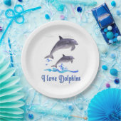 Assiettes En Carton Eléments dauphins (Fête)