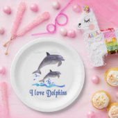 Assiettes En Carton Eléments dauphins (Fête)