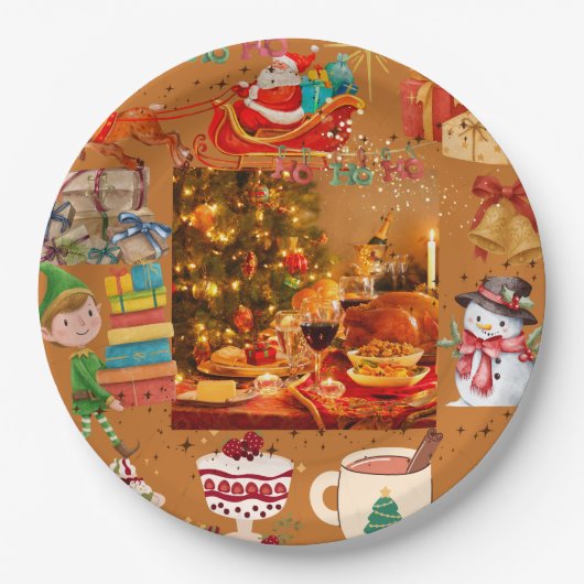 Assiettes En Carton éléments de Noël (Devant)