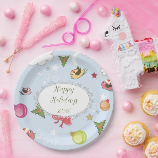 Assiettes En Carton Éléments de Noël Plaques en papier de bonhomme (Fête)