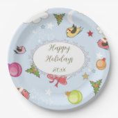 Assiettes En Carton Éléments de Noël Plaques en papier de bonhomme (Devant)