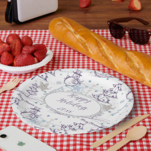 Assiettes En Carton Eléments de Noël Sketch Snowman