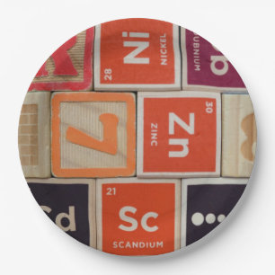 Assiettes En Carton Éléments périodiques Science du zinc