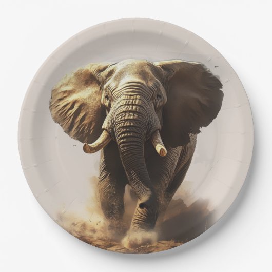 Assiettes En Carton Eléphant (Devant)
