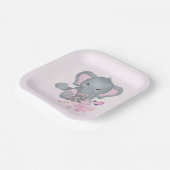 Assiettes En Carton Eléphant à l'aquarelle mignonne (Angulaire)