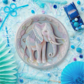 Assiettes En Carton Eléphant bébé (Fête)