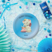 Assiettes En Carton Eléphant Bébé Avec Bow Rose (Fête)