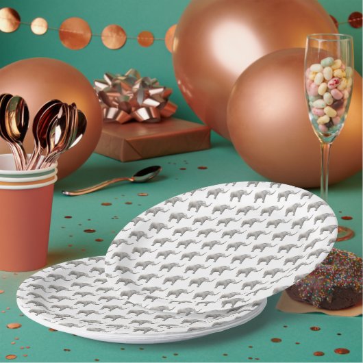 Assiettes En Carton Eléphant blanc (Multi)
