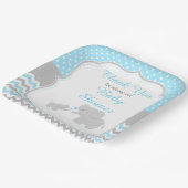 Assiettes En Carton Elephant Blue et Grey Baby shower Party (Angulaire)
