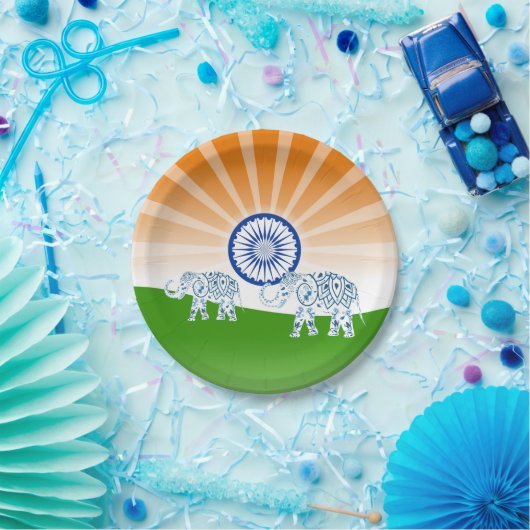 Assiettes En Carton Éléphant d'Asie (Fête)