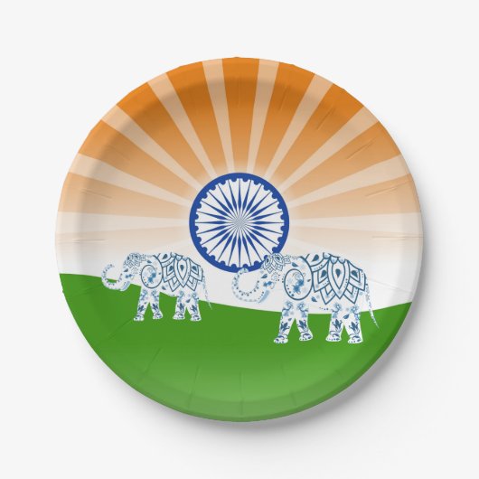Assiettes En Carton Éléphant d'Asie (Devant)