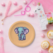 ASSIETTES EN CARTON ÉLÉPHANT DE CARTOON (Fête)