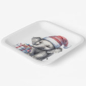 Assiettes En Carton Elephant De Noël Avec Cadeaux De Vacances (Angulaire)