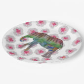 Assiettes En Carton Eléphant et fleurs (Angle)