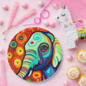 Assiettes En Carton Eléphant excentrique (Fête)