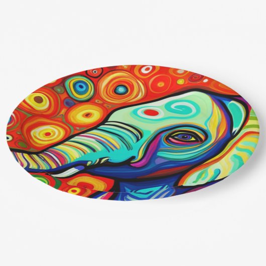 Assiettes En Carton Eléphant excentrique (Angle)
