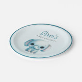 Assiettes En Carton Elephant garçon 1er anniversaire (Angle)