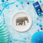 Assiettes En Carton Eléphant mère et bébé (Fête)