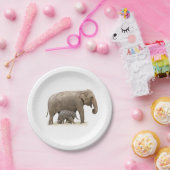 Assiettes En Carton Eléphant mère et bébé (Fête)
