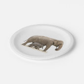 Assiettes En Carton Eléphant mère et bébé (Angle)