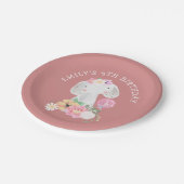 Assiettes En Carton Eléphant mignon 4e fête d'anniversaire fille Dusty (Angle)