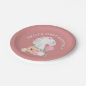 Assiettes En Carton Eléphant mignon fille premier anniversaire Dusty r (Angle)