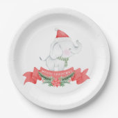 Assiettes En Carton Eléphant mignon | Noël (Devant)