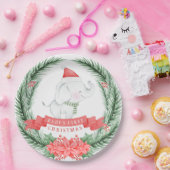 Assiettes En Carton Eléphant mignon | Premier Noël du bébé (Fête)