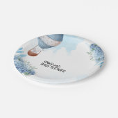 Assiettes En Carton Eléphant montgolfière hydrangée bleu dessert (Angle)