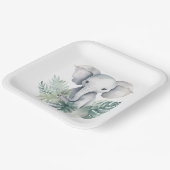 Assiettes En Carton Eléphant Neutre Met Premier Anniversaire (Angulaire)