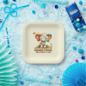 Assiettes En Carton Éléphant Patchwork “Grandir en force (Fête)