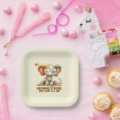 Assiettes En Carton Éléphant Patchwork “Grandir en force (Fête)