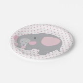Assiettes En Carton Éléphant rose de beau bébé (Angle)