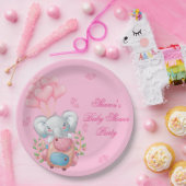 Assiettes En Carton Eléphant rose mignon (Fête)