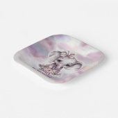 Assiettes En Carton Eléphant rose mignon 1er anniversaire (Angulaire)