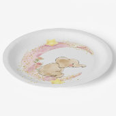 Assiettes En Carton Eléphant sur une lune avec Parties scintillant (Angle)
